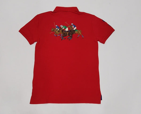 Nwt Polo Ralph Lauren Red Triple Pony Custom Slim Fit Polo - Unique Style