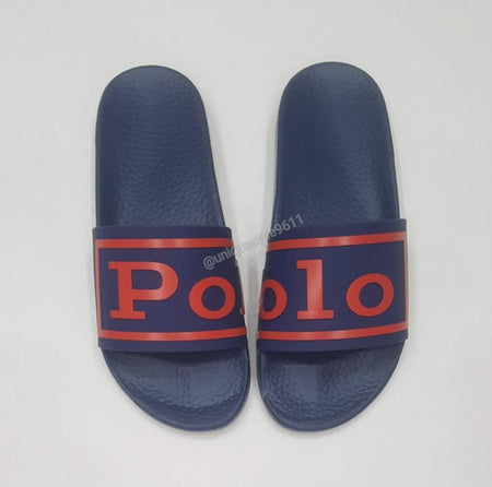 Nwt Polo Ralph Lauren Black Polo Sport Slides