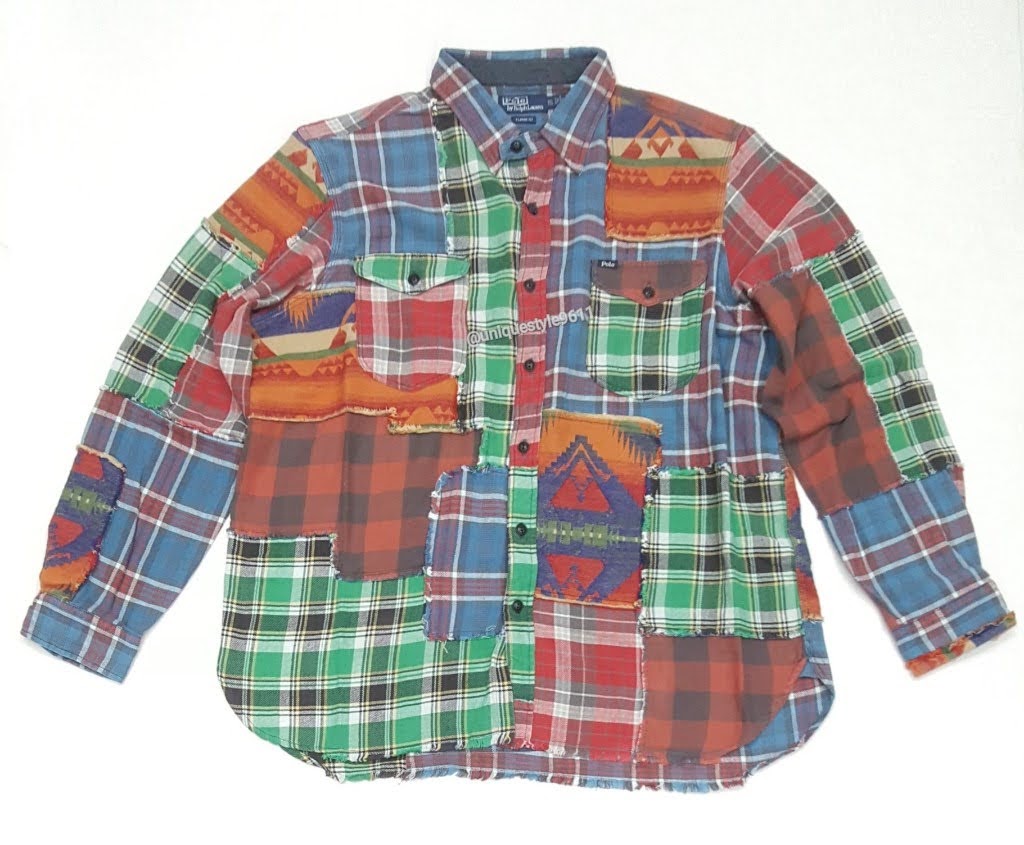 Nwt Polo Ralph Lauren Aztec Patchwork Classic Fit L/S Button Up