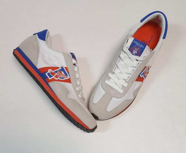 Nwt Polo Ralph Lauren White/Orange/Grey P-Wing Sneakers - Unique Style