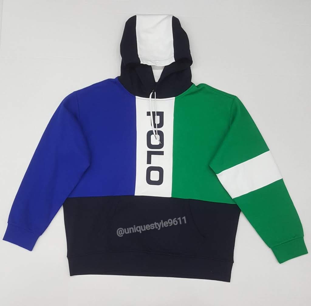 Nwt Polo Ralph Lauren Blue/Green/White Pullover Hoody