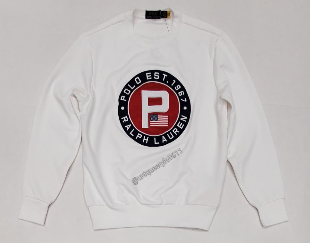 Nwt Polo Ralph Lauren White Est 1967 Patch Sweatshirt
