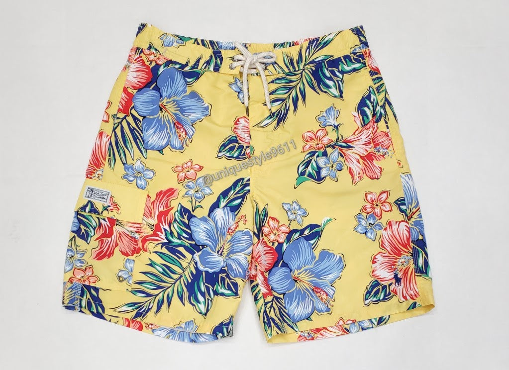 Nwt Polo Big & Tall Yellow Floral Print Swim Trunks