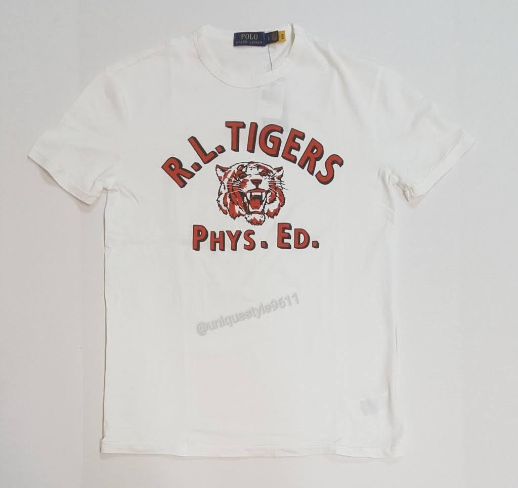 Nwt Polo Ralph Lauren White R.L Tiger Phys . Ed Tee