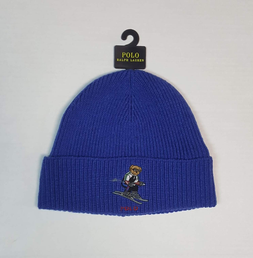 Nwt Polo Ralph Lauren Royal Blue Skier Bear Skully