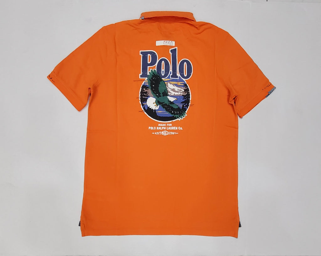 Nwt Polo Ralph Lauren Orange Eagle Denim Pocket Classic Fit Polo