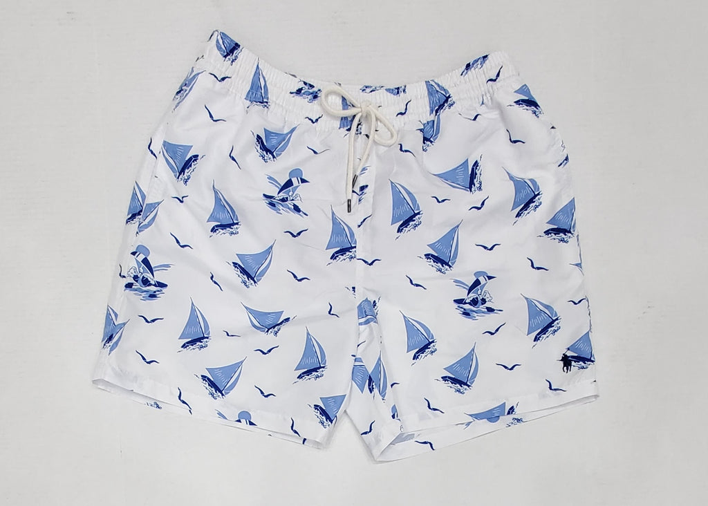 Nwt Polo Ralph Lauren Allover Sailboat Bear Print Swim Trunks