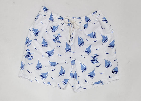 Nwt Polo Ralph Lauren Allover Sailboat Bear Print Swim Trunks - Unique Style