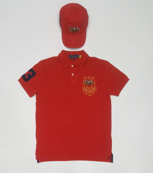 Nwt Polo Ralph Lauren Red Triple Pony Custom Slim Fit Polo - Unique Style