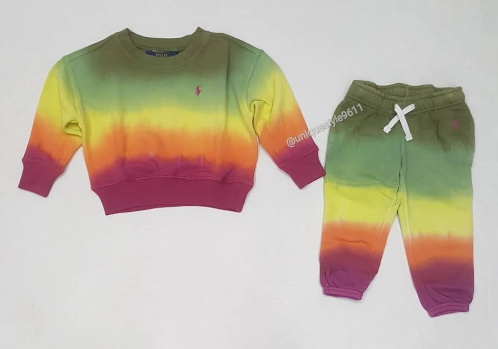 Nwt Kids GIRLS Polo Ralph Lauren Ombre Dye Sweatsuit (2T-7)