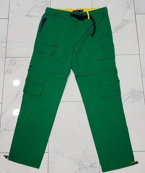 Nwt Polo Ralph Lauren Green Nylon Multi Pocket Convertible 2 in 1 Pants