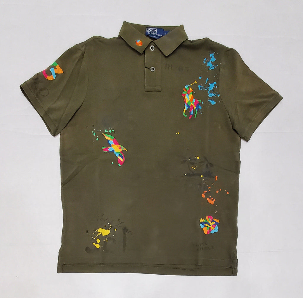 Nwt Polo Ralph Lauren Olive Peace 67 Classic Fit Polo