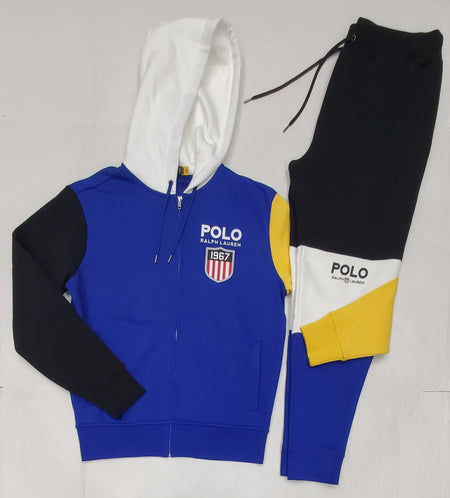 Nwt Polo Ralph Lauren Women's Boyfriend Fit PRL Patches Fleece Sweatshirt With Matching Joggers