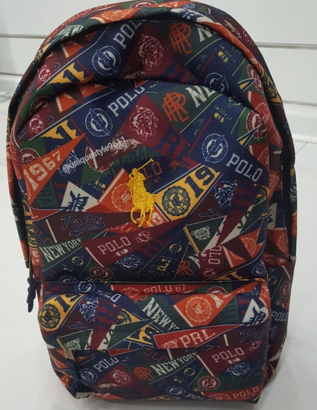 Nwt Polo Ralph Lauren Olive/ Royal Blue/Red Waist Pack