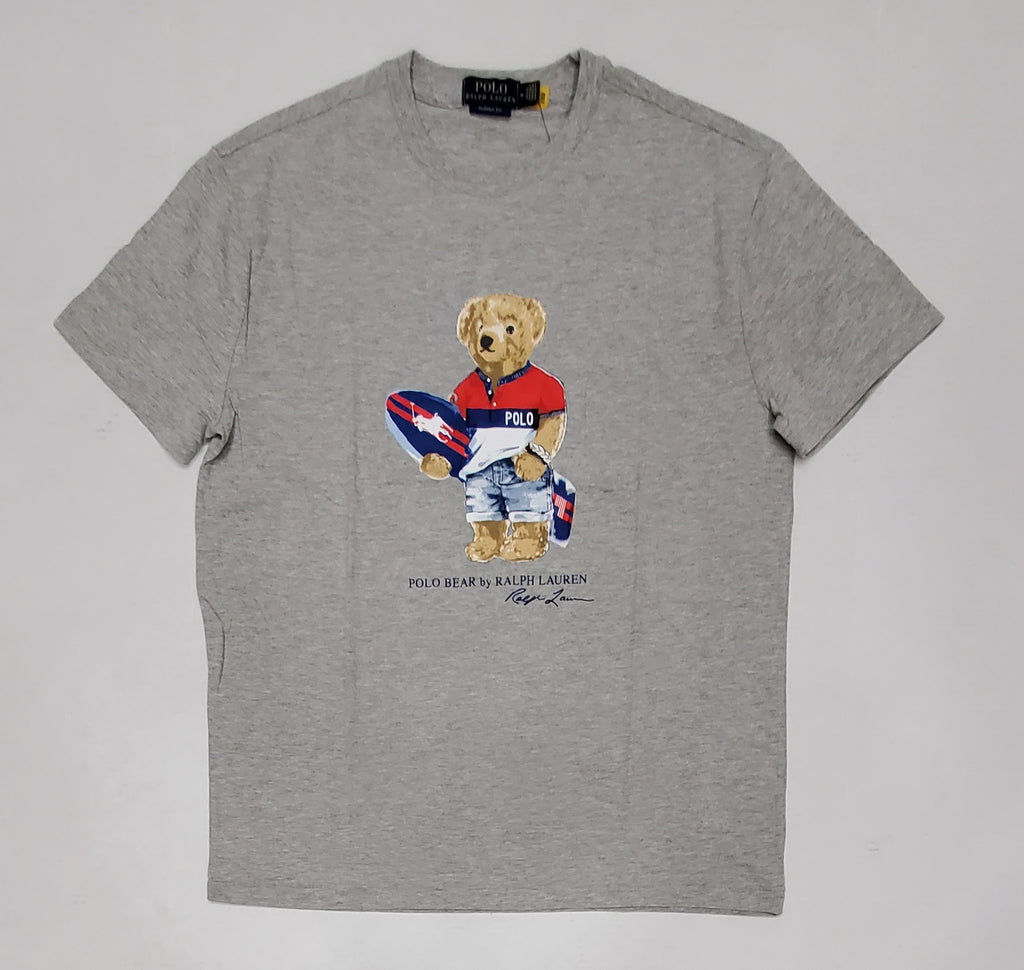 Nwt Polo Ralph Lauren Grey Surfboard Teddy Bear Custom Fit /Classic Fit Tee u