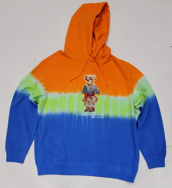 Nwt Polo Ralph Lauren Tie Dye Striped Teddy Bear Hoodie - Unique Style