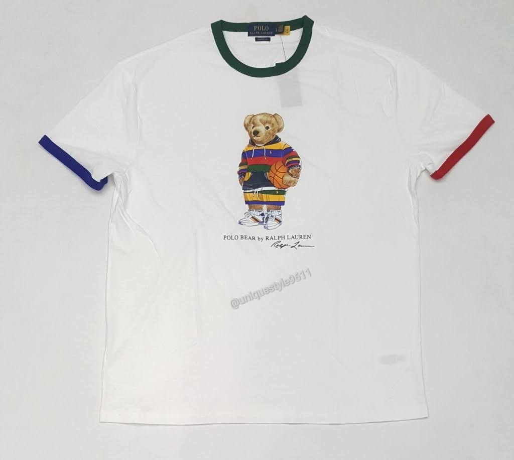 Nwt Polo Ralph Lauren Big & Tall White Stripe Teddy Bear Tee u
