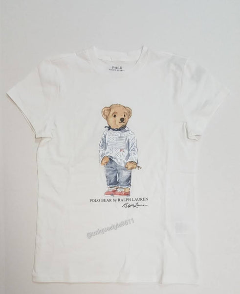 Nwt Polo Ralph Lauren Women's White RL Sweater Teddy Bear Tee - Unique Style
