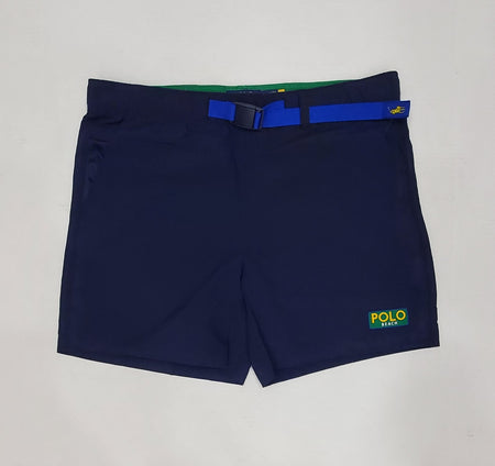 Nwt Polo Ralph Lauren Blue Spellout Logo Big Pony Fleece Shorts