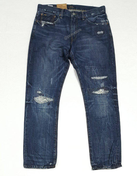 Nwt Polo Ralph Lauren Dark Blue Rips Sullivan Slim Jeans - Unique Style
