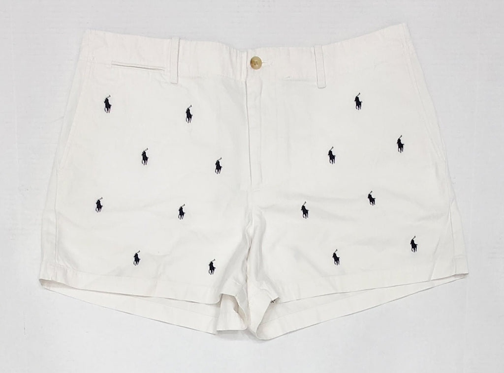 Nwt Polo Ralph Lauren Womens White Allover Small Pony Embroidered Shorts