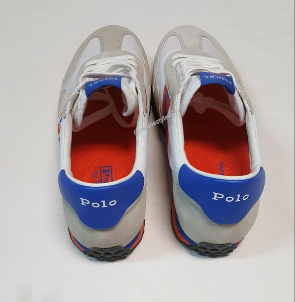 Nwt Polo Ralph Lauren White/Orange/Grey P-Wing Sneakers - Unique Style