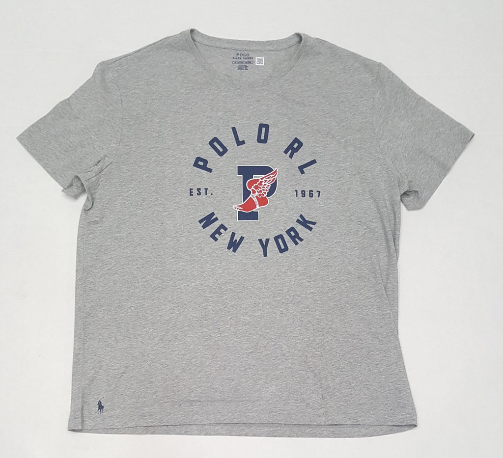 Nwt Polo Ralph Lauren Grey P-Wing New York 1967 Short Sleeve Tee