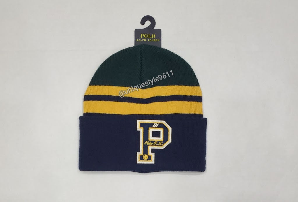 Nwt Polo Ralph Lauren Navy/Green 'P' Skully