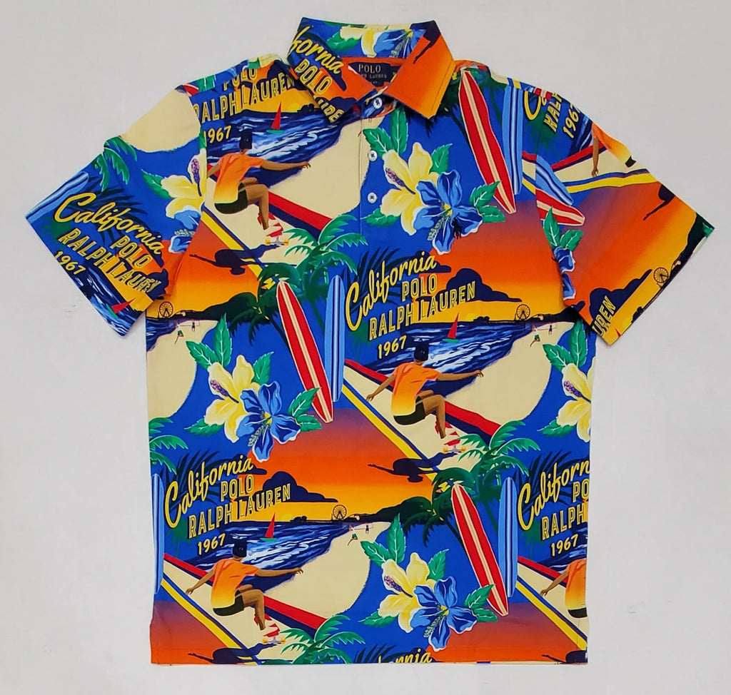 Nwt Polo Ralph Lauren Allover California Polo Print Classic Fit Polo