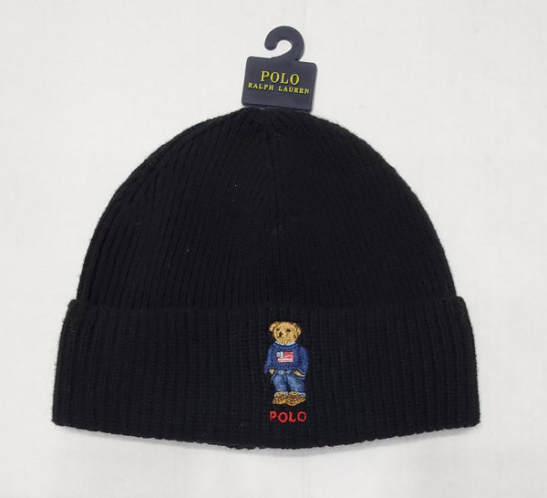 Nwt Polo Ralph Lauren Black American Flag Sweater Teddy Bear Embroidered Skully - Unique Style