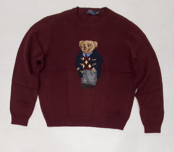 Teddy Bear with Crested Sweater in Cream and Brown