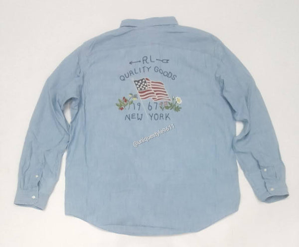 Nwt Polo Ralph Lauren Denim 1967 New York Classic Fit L/S BD - Unique Style