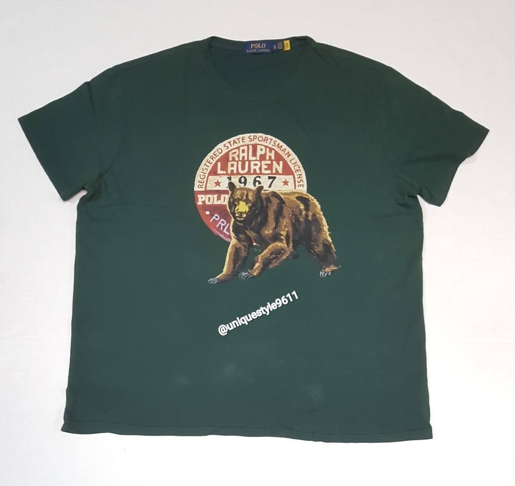 Nwt Polo Ralph Lauren Green Sportsman Bear Tee