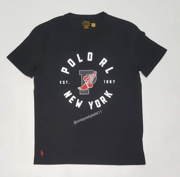 Nwt Polo Ralph Lauren Black P-Wing New York 1967 Short Sleeve Tee - Unique Style