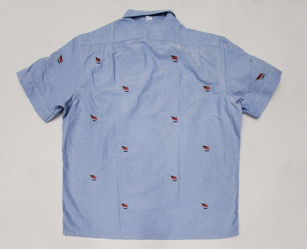 Nwt Polo Ralph Lauren Allover American Flag Classic Fit Button Up - Unique Style