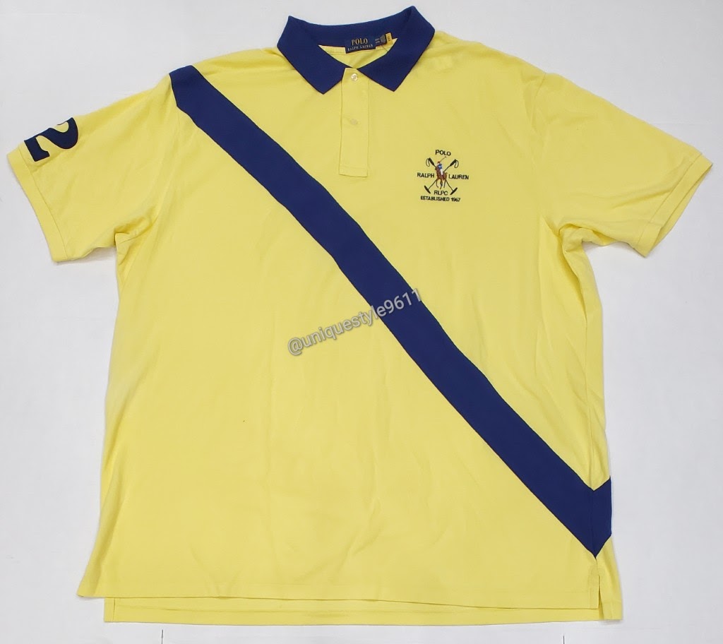Nwt Polo Big & Tall Yellow/Navy #2 Polo Shirt