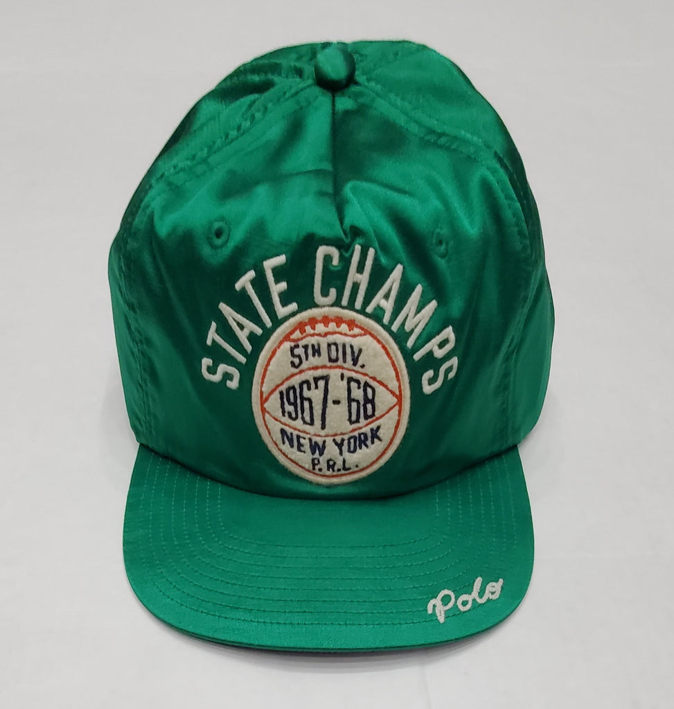 Nwt Polo Ralph Lauren Green Satin Patch Hats