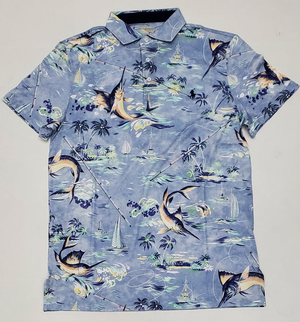 Nwt Polo Ralph Lauren Allover Marlin Print Performance Polo