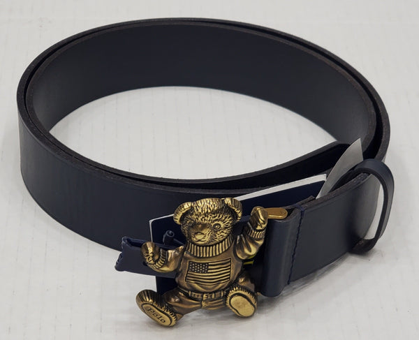 Sergio Hudson Black & Gold Leather Oversized Buckle Gold Hardware Belts