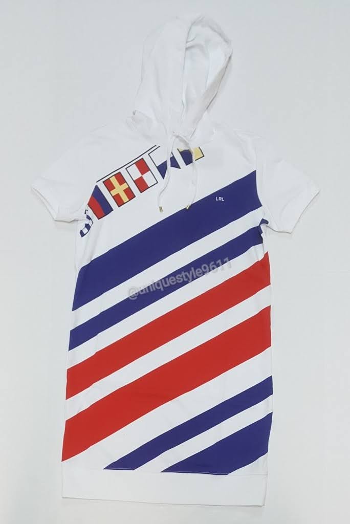 Nwt Polo Ralph Lauren Women's Flag Striped Dress