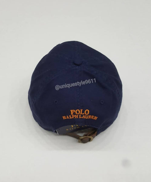 Nwt Polo Ralph Lauren Navy Hi Tech Teddy Bear Adjustable Leather Strap Back Hat - Unique Style