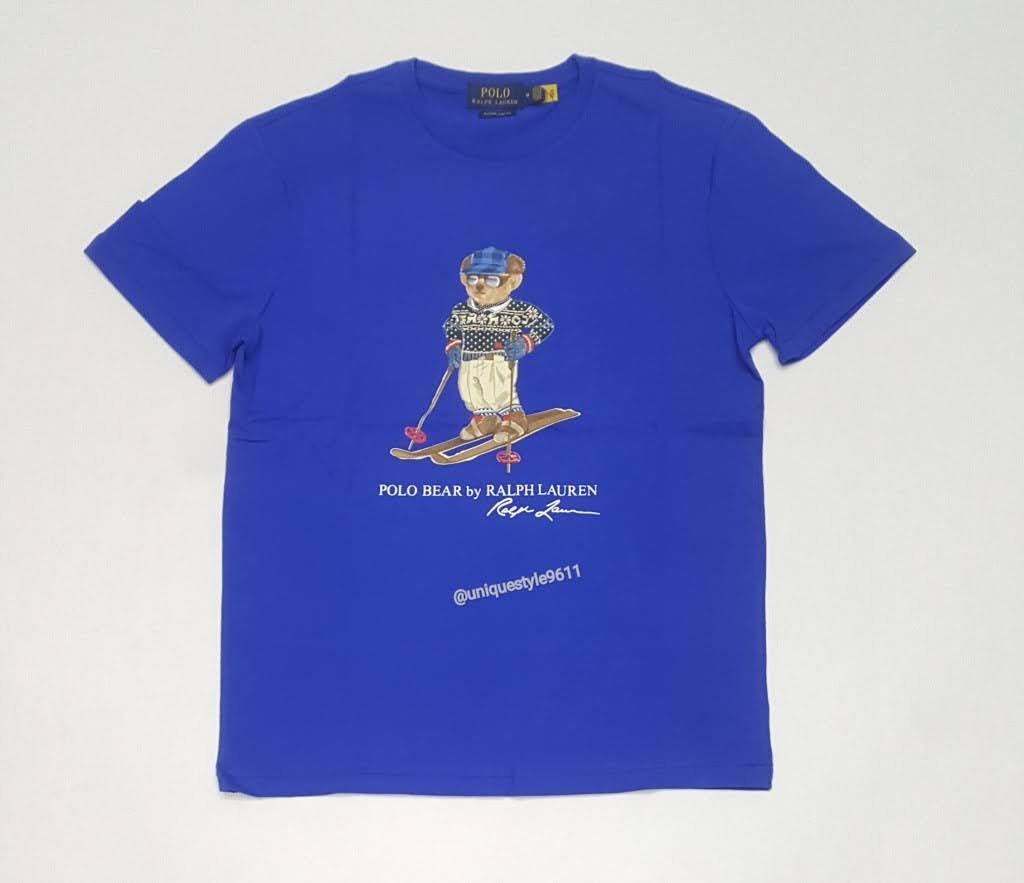 Nwt Polo Ralph Lauren Royal Blue Ski Bear Slim Fit Tee