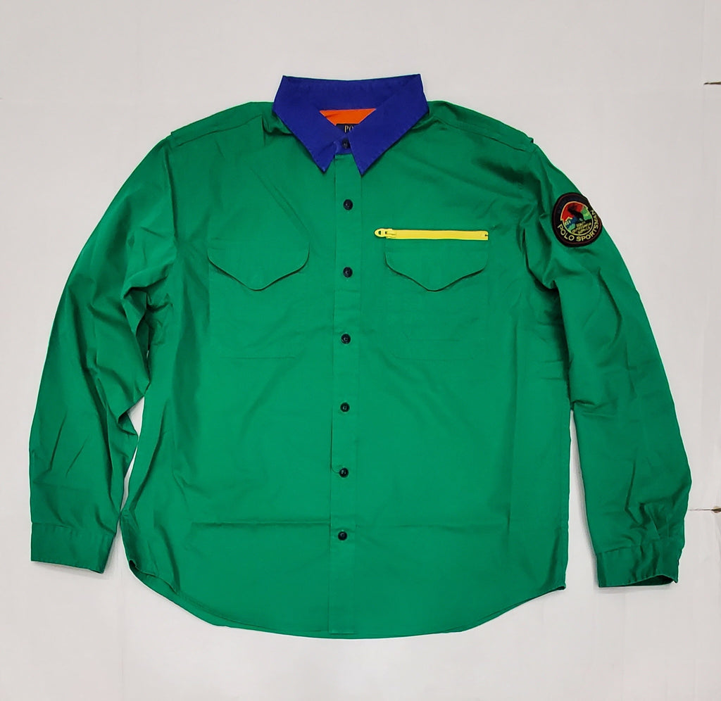 Nwt Polo Ralph Lauren Green Sportsman L/S Button Up