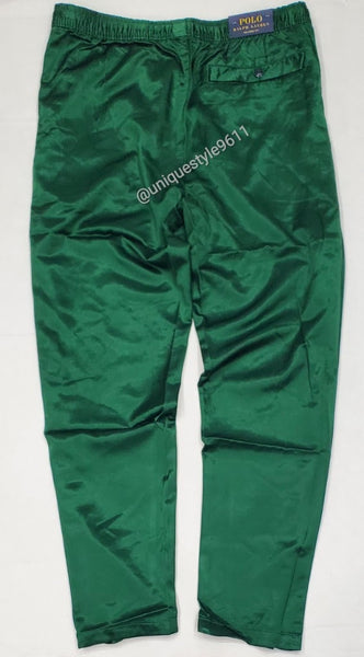 Nwt Polo Ralph Lauren Green 'P' Satin Tear Away Pants - Unique Style