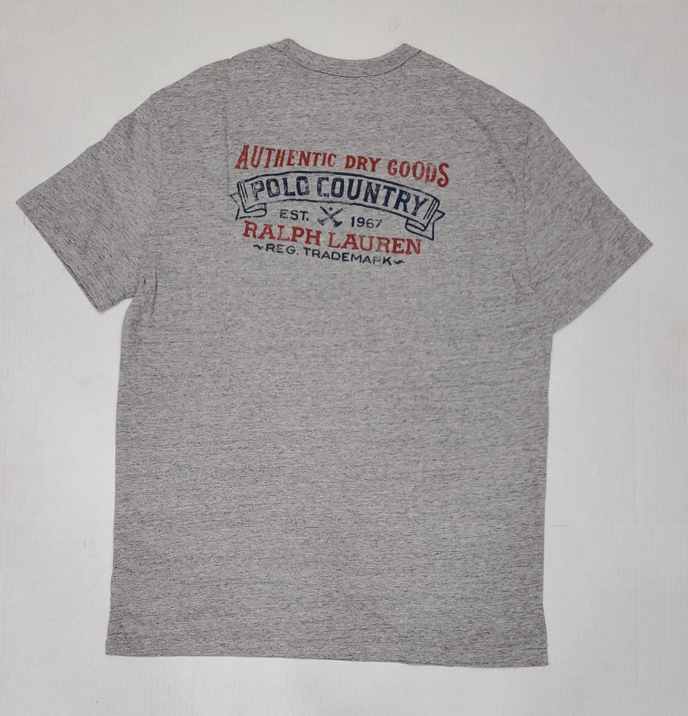 Nwt Polo Ralph Lauren Grey Country Authentic Dry Goods Pocket Classic Fit Tee