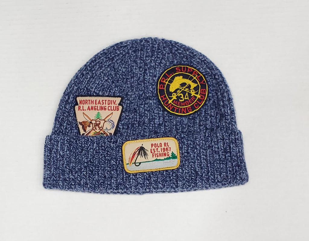 Nwt Polo Ralph Lauren Blue Fishing N.West Trails Patches Skully
