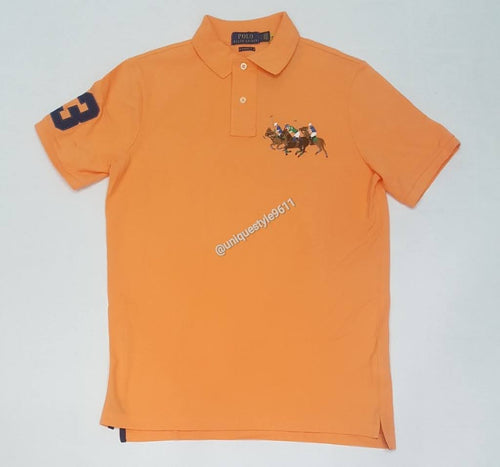Nwt Polo Ralph Lauren Orange Triple Pony Front #3 in Navy Classic Fit Polo - Unique Style