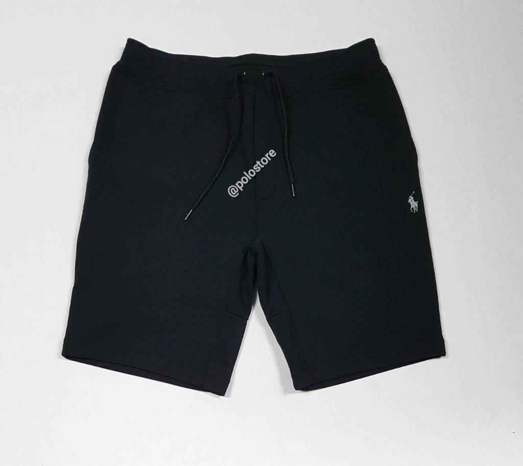 Nwt Polo Big & Tall Black Double Knit Small Pony Shorts U