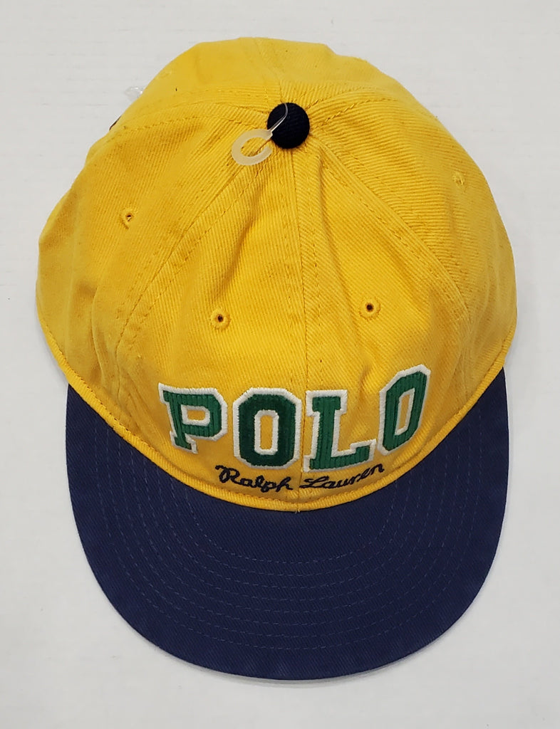 Nwt Polo Ralph Lauren Yellow/Navy Adjustable Strap Back Hat