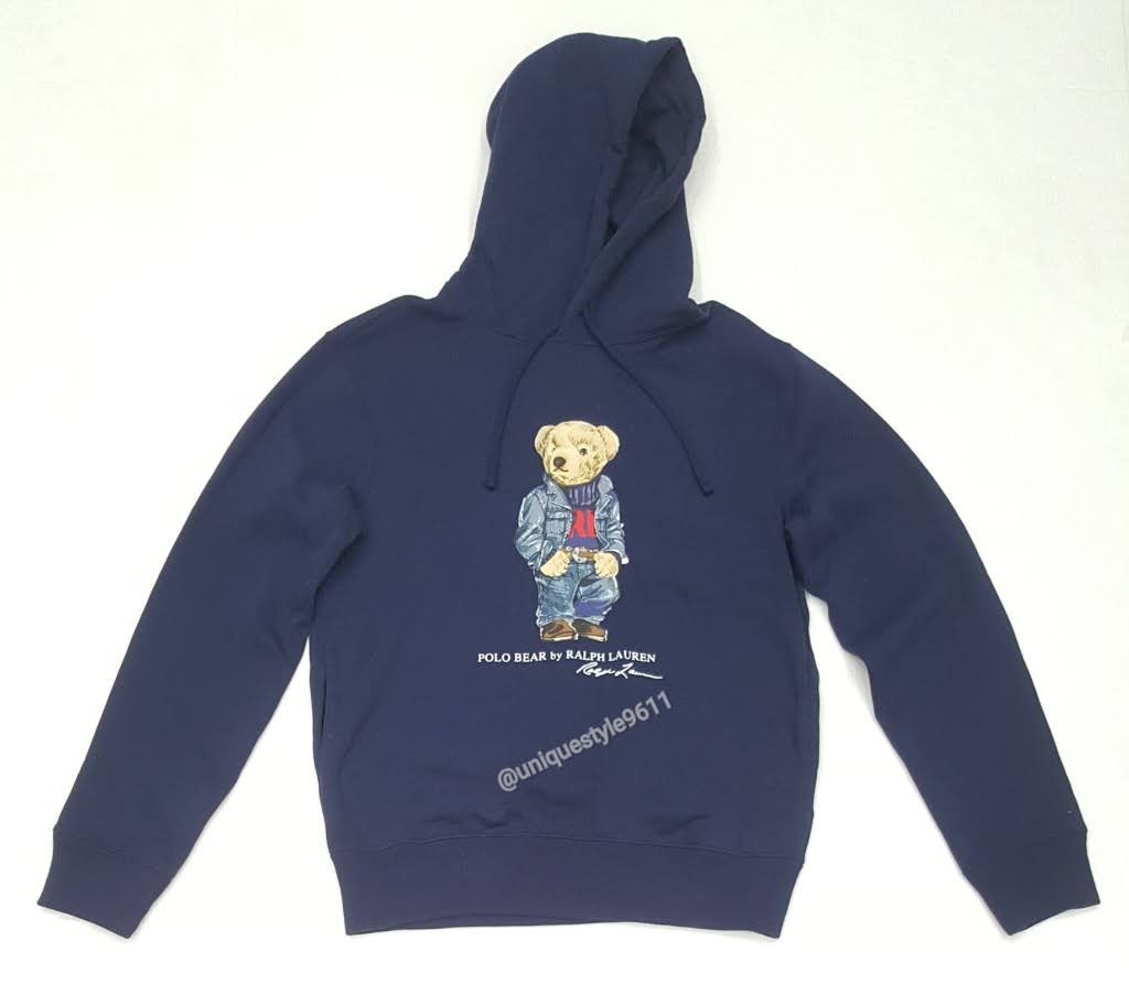 Nwt Polo Ralph Lauren Navy RL Turtleneck Teddy Bear Hoodie